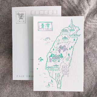 明信片-台灣地圖
